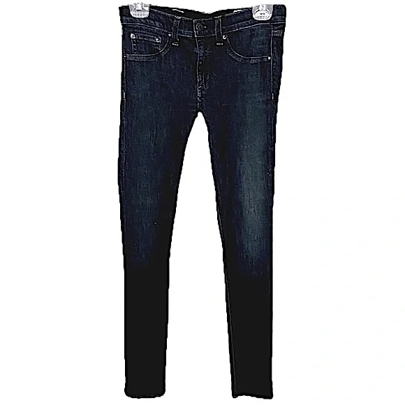 RAG & BONE Mid-Rise Black Rae Skinny Dark Wash Cotton Blend Jeans Size 27 - Picture 3 of 8